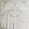 Tagesdecke 250x210 Bw beige, graues, florales Muster, mit Silberfaden durchwirkt, kurze Fransen