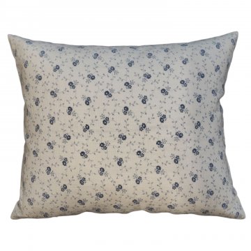 Kissen, 45x35cm, weiß, feine blaue Blumenranken