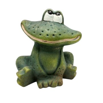 Frosch, Gartenfrosch, Keramik, sitzend, lächelnd