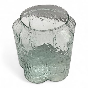 Vase, Glas, blumenförmig, organische Oberfläche, Ø20cm, 19,5cm hoch