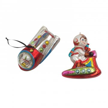 Weihnachtsbaumschmuck, Roboter, UFO, Glitter Pilze, 