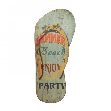 Wanddeko, Flip Flop Sandale aus Holz, Summer Beach Enjoy Party