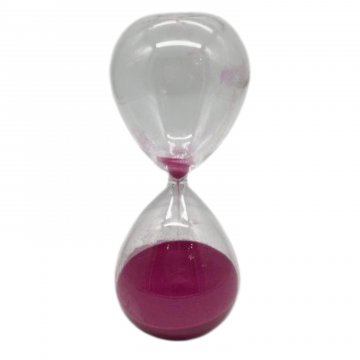 Sanduhr, Glas, schwarzer/blauer/pinker Sand, 10min, H 16,5cm