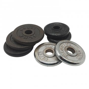 Gewichtscheiben für Hantel / Langhantel, 1,25kg silber/schwarz