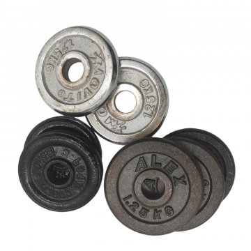Gewichtscheiben für Hantel / Langhantel, 1,25kg silber/schwarz