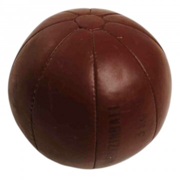 Ball, Medizinball, 3 Kg, Leder, Vintage, Antik, Patina, dunkel braun