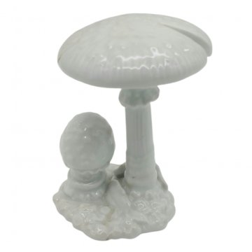 Pilz groß + klein aus Porzellan weiss, H: 11 cm
