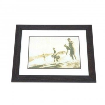 Wandbild &quot;Tom Blake&quot; mehrere Surfer, Sepia, brauner Holzrahmen 45cm x 37cm ABLO BLOMMAERT