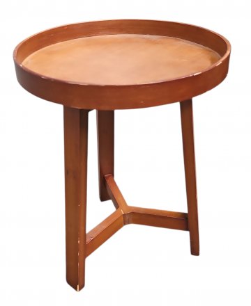 Beistelltisch AIRY, dunkel, braun, Holz, ø30, Buche, mit Rand, 3 Bein m. Steg, h 41cm
