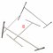 Montagegestell für Schreibtisch 09100280 und 09100271, Stahl, 4 Teile, grau mit vier roten Ecken, 77x79cm, H: 72cm, viereckig aufgebaut (Vierkantstahl in T-Form), (Bei Verlust berechnen wir 150€)