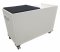Rollcontainer, CEKA, weiß, grau, 2x Schub, 1x Schiebstür, 2x Böden 1x Sitzkissen schwarz, Container aus 4 Rollen, 92x44,5cm h63cm