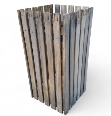 Abfallkorb JoNI, Holzlattung, quad. 39x39x79