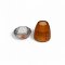 Teelicht, 2-teilig, orange, gerillt, Glas, h: 14cm