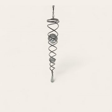 Windspiel, Spirale mit Glas Kugel, Metall