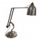 Tischlampe, Edelstahl, runder Sockel, gebogener, verstellbarer Ausleger mit Gegengewicht