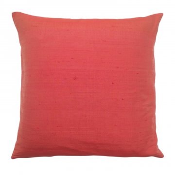 Kissen 40x40, Koralle, Wildseide, changierend