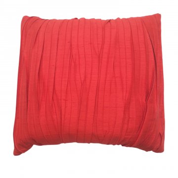 Kissen 40x40, rot, gerafft, Seide