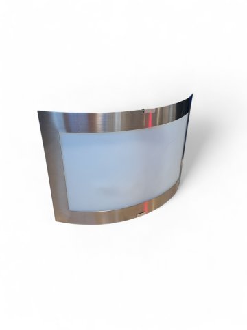 Wandlampe,  gebogenes sat.Glas Chromrahmen, 30x21cm