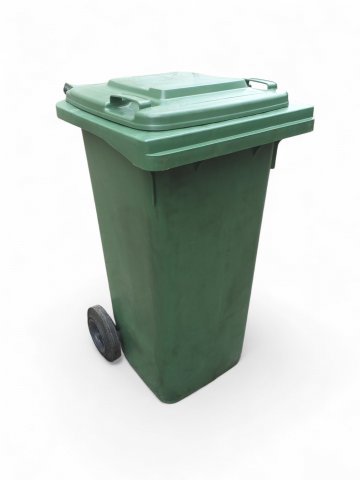 Mülltonne 120L, grün Kunststoff, mit 2 Rollen, 120L Fassungsvermögen 120 Liter, ENTLEERT UND GEREINIGT ZURÜCKLIEFERN!
