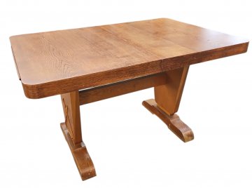 Esstisch, WOWI T-Füße mit Muster und Mittelsteg, 127,5 x 90 x 75cm, nicht ausziehbar