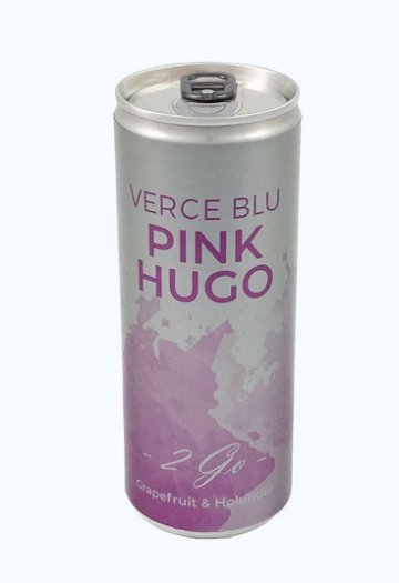 Verce Blu PINK HUGO ,Grapefruit, silber,pink ,0,25 L Standard Sektdose, WSA643 ,H 12,5 cm, RECHTEFREI
