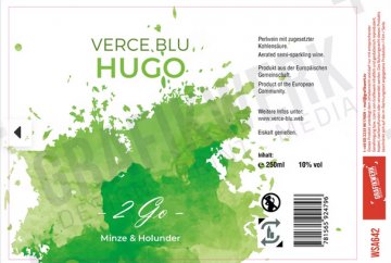 Verce Blu PINK HUGO ,Minze,silber,grün ,0,25 L Standard Sektdose, WSA642 ,H 12,5 cm, RECHTEFREI