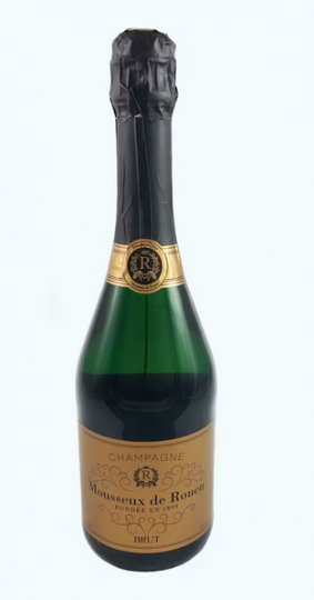 Champagneretikett MOUSSEUX CHAMPAGNER, 0,75 L,kupfer,schwarz, WSA464  - RECHTEFREI 