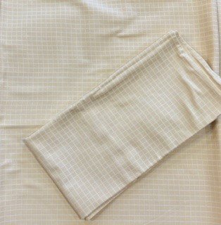 Garnitur 130x190 hellgelb weiß, mit Gingham-Muster + Kissen 75x75