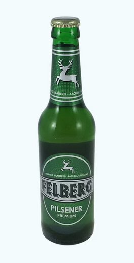 FELBERG Pilsener, Farbe silber,grün,0,33 L , WSA 122  RECHTEFREI 