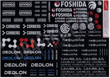 Cover Sticker WSA419, Elektronik 4,schwarz, A4 Bogen, verschiedene Logos (Smartphones, Laptops, Monitore usw.)   RECHTEFREI