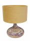 Tischlampe RAINBOW, Glaskörper bauchig, Sprungoptik, lichtbrechend, h32cm ø28cm,Schirm(391/817)E27 SK2