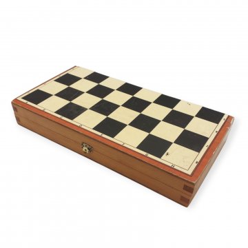 Schach / Mühlespiel, klappbar, mit Figuren und Steine, Holz