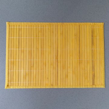 Sets/Platzdecken 45x30 gelbes Flachholz, 1cm breit, Textil eingefasst