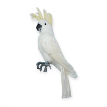 Vogel Dummy Papagei / Kakadu / Ara, Schaumstoff mit Federn 
