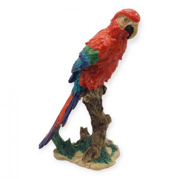 Figur, Papagei / Ara, rot / blau, Polyresin