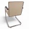 Freischwinger VITRA VISASOFT, Chromgestell, Stoffbezug hell elfenbein, Keder schwarz, Arml. Leder schwarz. B54xT54xH83