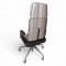 Chefsessel INTERSTUHL SILVER 362S, Edelstahl gebürstet, Leder schwarz, Doppelrollen, höhenverstellbar, B58xT72xH132, ca.40 Kg.
