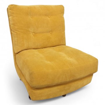 Sessel CINEMA, Cord gelb, drehbar, Kreuzfuß verchromt, B61xT83xH84, ca. 17 Kg. max. Belastung 120 Kg.