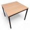 Arbeitstisch, Buchedekor, Metallgestell quadr. schwarz, L80xB80xH72