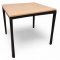 Arbeitstisch, Buchedekor, Metallgestell quadr. schwarz, L80xB80xH72