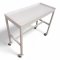 Rolltisch RELING, Metall lichtgrau, Ablage mit umlaufender Reling, Rollen, 2 Stk feststellbar, B100xT45xH89