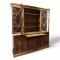 Bücherschrank, Eibe, 2-tlg. Unterschrank, 4 Türen, Aufsatz 4 Türen unter Glas, Gitter, 180x40x200 cm