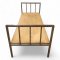 Metallbett JVA, Metall grau, Original Patina, Vierkantgestell, Holzauflage, L207xB82xH80 