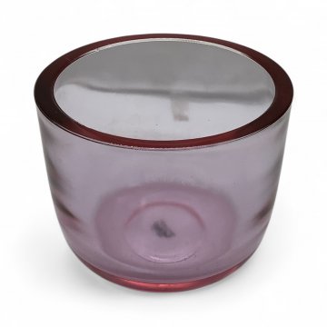 Vase / Übertopf, dickes Glas, rosa / rosé 