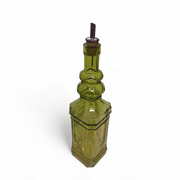 Flasche,Dekoflasche LIME, Ölflasche,Glas, schmaler Hals, mit Ausgießer,