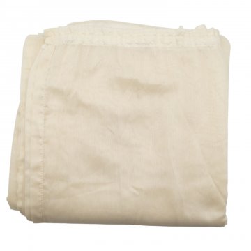P- Gardine ca 200x274cm, ecru, halbtransparent, seidig glänzend, Gardinenband und Bleiband