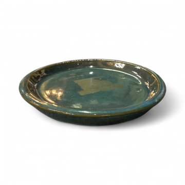 Schale, Keramik, blau lasiert ⌀ 33cm