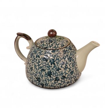 Teeportionskännchen Tsuru Karakusa, traditionelles japanisches blaues Florales Design, Ø12