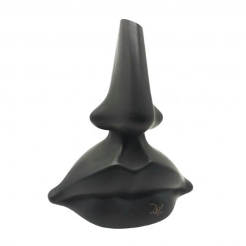 Salvador Dali Skulptur, Nase und Lippen, schwarz, Kunststoff
