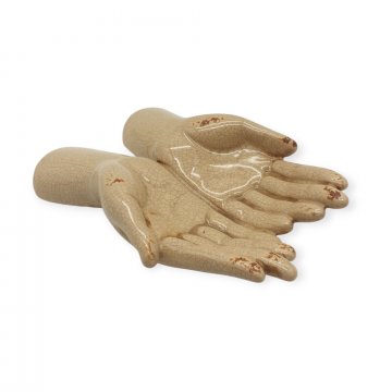 Steinhand &quot;Offering Hand&quot; gebrochende Optik, beige,L 23,5cm ASIATIDES